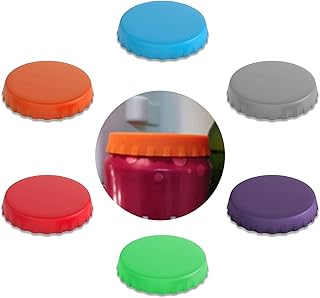 6PCS Silicone Drink Can Lids, Dustproof Silicone Sealer Cap, Standard Soda Beer Saver, Reusable Anti-Dust Cup Covers, Food Protection for Water Cups, for Drinks Bottle Caps for Beer