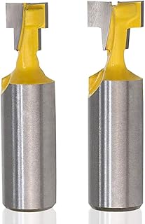 Saipor 1/2 Inch Shank Keyhole Router Bit Set T-Slot Woodworking Grooving Router Bits (3/8 & 1/2 Inch Blade Diameter) Slotting Milling Cutter for Power Tools