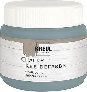 KREUL 75317 Chalky Chalk Paint, Sir Petrol in 150 ml Plastic Tub, Gentle - Matte Colour, Creamy Opaque, Quick-Drying, for Used Look Effects