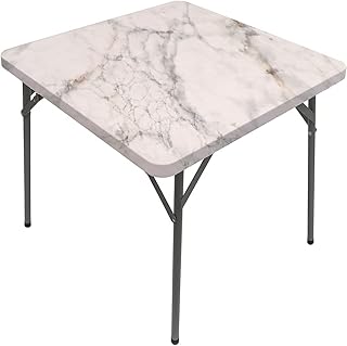 Marble Square Fitted Tablecloth, Marble Style Texture, Elastic Edge, Suitable for Kitchen Party Picnic, Fit for 44"x44" Square Table