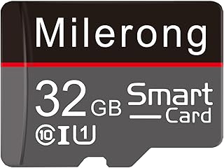 ميلرونج بطاقة Micro SD 32GB، بطاقة ذاكرة UHD UHS-I - 98 ميجابايت/ثانية، C10، U1، FHD V10، بطاقة TF فائقة السرعة للهواتف الذكية/مكبر صوت بلوتوث/كاميرا داش