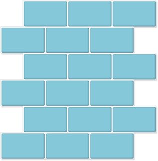 ستيك جو بلاط مترو الانفاق الازرق من 10 اوراق قابل للتقشير واللصق باكسبلاش للمطبخ (تصميم اكثر سمكا)