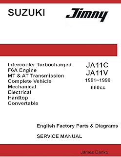 Suzuki Jimny JA11C JA11V 660cc English Factory Parts Manual 1991-1996