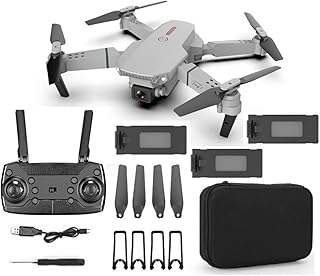 E88 Drone, with Camera Drone For Adult, Folding Remote Control Aircraft With Wifi Fpv Live Video, With Storage Bag, App Control（3 Batteries）