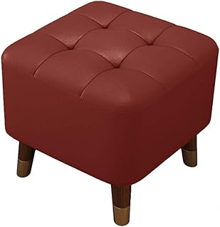 Footrest Small Ottomans Stool,16'' PU Leather Foot Stool - Small Footstool Under Desk,Modern Rectangular Ottomans Footstool Chair Seat - for Room,Bedroom,Coffee Table,