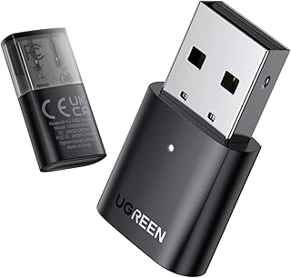 محول بلوتوث بمنفذ USB‏ 5.0‏ من يوجرين، جهاز استقبال وارسال صوت بالبلوتوث، بخدمة انترنت موصولة بالجوال، لسماعات راس لاسلكية، وللماوس وللكيبورد، للكمبيوتر والجهاز المكتبي واللابتوب