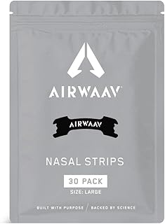 AIRWAAV Nasal Strips (30 Ct) - Nose Strips to Boost Oxygen Intake, Reduce Snoring, Improve Sleep Quality and Recovery - Extra Strength Snoring Solution - Breathe Better in Every Moment (Large)