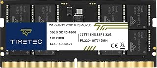 تايم تيك 32GB DDR5 4800MHz PC5-38400 غير مخزن مؤقت ECC 1.1 فولت CL40 2Rx8 ثنائي الرتبة 262 دبوس SODIMM وحدة ذاكرة RAM ترقية 32GB