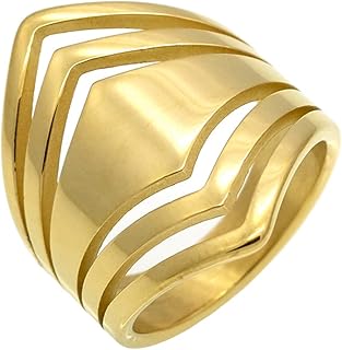 Jude Jewelers Stainless Steel Chevron Style Chunky Wrap Statement Promise Anniversary Birthday Festival Party Ring