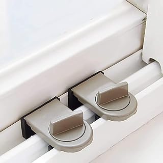 SYOSI Sliding Window Lock, Aluminum Alloy Window Restrictor Locks Child Safety Window Locks Window Sash Restrictor Key Baby Door for Kitchen Homes Residential Accommodation Hospitals Schools, 2PCS