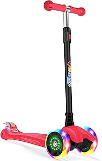 BELEEV Deluxe Scooter for Kids Age 3-12, 3 Wheel Scooter for Toddlers Girls Boys, Kick Scooter with 4 Adjustable Height, Lean to Steer, Light up Wheels, Extra-Wide Deck, Push Scooter for Children