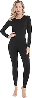 Women's Thermal Underwear Set Ultra-Soft Top & Bottom Ski Base Layer Lightweight Long Johns