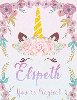 Elspeth: Personalized Unicorn Sketchbook For Girls With Pink Name. Unicorn Sketch Book for Princesses. Perfect Magical Unicorn Gifts for Her as ... & Learn to Draw. (Elspeth Unicorn Sketchbook)