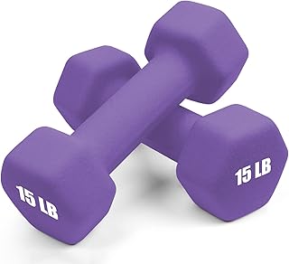 Portzon Weights Dumbbells 10 Colors Options Compatible with Set of 2 Neoprene Dumbbells Set,1-15 LB, Anti-Slip, Anti-roll, Hex Shape