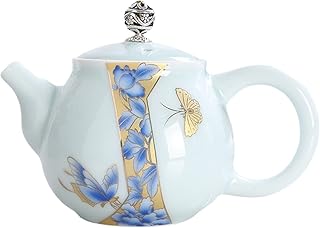 Ceramic Tea Pot - Handmade Ceramic Tea Set Household Lotus Tea Pot 220Ml Chinese Porcelain Xishi s Hole Filter Travel Portable Kettle Tea Set，Style B-Universal size