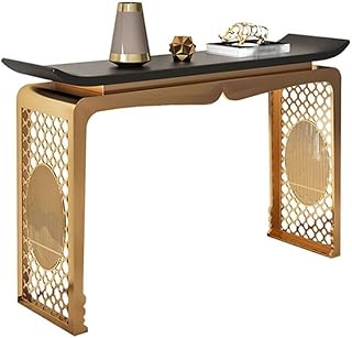 Console Tables طاولة مدخل حديثة، طاولة كونسول بقاعدة ذهبية، طاولة أريكة ضيقة للمدخل أو الردهة أو الممر أو غرفة المعيشة Entryway Table(صغير)