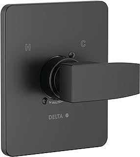 Delta Faucet Modern Matte Black Shower Valve Trim Kit for Black Shower Faucets, Delta Shower Handle Replacement, Shower Faucet Handle, Matte Black T14067-BL-PP (Valve Not Included)