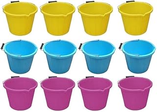 Portal AE Plastic Bucket, 20L Bucket with Handle, Plasticware Leak-proof Bucket Sturdy, Long Lasting Design, Assorted color