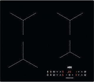 AEG موقد حثي مدمج ILB64334CB، سلسلة 3000، 60 سم، اسود، سطح زجاجي، 4 عناصر تسخين مناطق، تحكم باللمس مع شاشة LED، 3000 واط