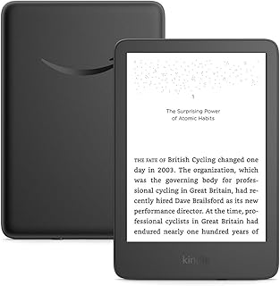 جهاز أمازون Kindle الجديد 16 جيجابايت - الأخف والأصغر حجمًا بشاشة بدون توهّج وتصفّح أسرع وإضاءة أمامية قابلة للتعديل وعمر بطارية طويل أسود