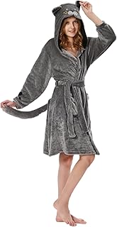 OLAOLA Women Hooded Plush Robes, Soft Animal Bathrobe for Women, Cozy Warm Home Pajamas Christmas Gift