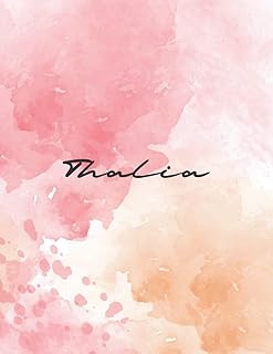 Thalia: Notebook Personal Name Wide Lined Rule Paper | 8.5x 11 inch For Girl Student | Back To School | Vol.827