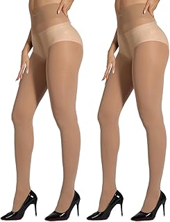 ARMOROSE 2 Pairs Indestructible Tights for Women,Rip Resistant Pantyhose, 40D Semi Sheer Control Top High Waist Tights