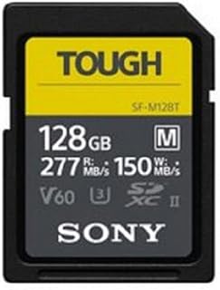 سوني بطاقة ذاكرة TOUGH-M Series SDXC UHS-II بسعة 128 جيجابايت، فئة V60 CL10 U3، بسرعة قراءة تصل إلى 277 ميجابايت في الثانية وسرعة كتابة تصل إلى 150 ميجابايت في الثانية