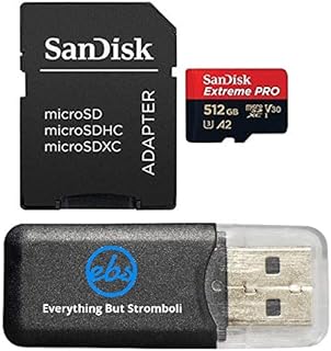 SanDisk 512GB MicroSDXC Extreme Pro Memory Card Compatible with DJI Mavic 3 Classic, Action 5 Pro, Mavic Pro Platinum (SDSQXCD-512G-GN6MA) Bundle with (1) Everything But Stromboli MicroSD Card Reader