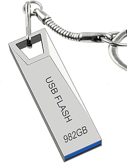 USB Stick Memory Stick USB 3.0 Waterproof Metal USB Flash Drive with Keyring for Laptops/PCs/Computers Data Storage