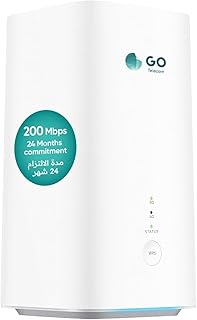 جو تيليكوم 5G Cpe H155-382 (نقطة اتصال لاسلكية) مع اشتراك انترنت غير محدود لمدة 12 شهر - يعمل على شبكة اس تي سي، ابيض