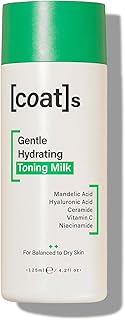 Coats Gentle Hydrating Toning Milk - Skin Toner for Face. Ceramides + Hyaluronic Acid. Vitamin E + Vitamin C. Hydrating Facial Toner. Combination to Dry Skin Care (125ml)