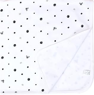 OrganicBoom 100% Certified Organic Cotton Newborn Swaddle Receiving Stretchy Stroller Tummy Time Blanket (33.5"x33.5"(85cm*85cm), BlackPug_All Seasons)