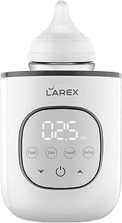 LAREX Baby Fast Bottle Warmer for Breast Milk and Infant Formula, 8-in-1 Baby Milk Warmer BPA Free with Digital Display, Timer and Precise Temperature Control