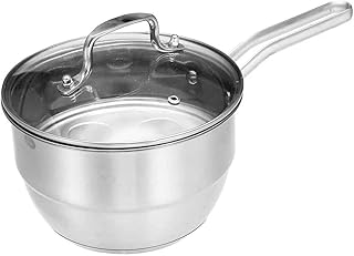 Pots,Butter Warmer Milk Pot Milk Warmer Stockpots,18Cm Stainless Steel Steamer Induction Compatible Steamer Rack Milk Pot Cookware Silveriform Heating/Silver/Size,Silver-Size