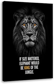 KUBAPIG Motivational Phrases Poster Print Inspiring Words Wall Art Canvas Painting Tiger Lion Leopard Eagle Office Decor Home Decoration (SKU11,12 x16inch=(30 x 40 cm),Framed)