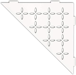 شلوتر رف زاوية مثلث الشكل من سيستمز - تصميم زهور - ابيض غير لامع (SES1D5MBW) - ملحقات دش كيردي لاين، الألومنيوم
