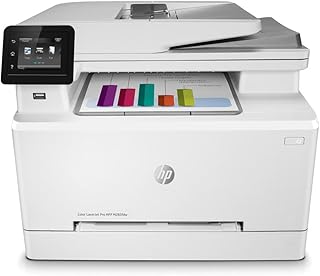 HP طابعة ليزر متعددة الوظائف لاسلكية الكل في واحد M283fdw من كولور ليزرجيت برو للطباعة عن بعد والمسح الضوئي والنسخ والطباعة على الوجهين تعمل مع اليكسا (7KW75A) من اتش بي