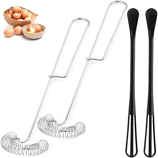 4 Pcs Spiral Whisk Stainless Steel Egg Stirrer Balloon Whisk Utensil for Blending Whisking Beating Frothing Stirring Cooking Baking Kitchen