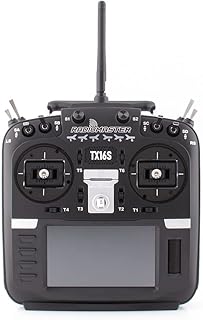 راديو ماستر TX16S مارك II 2.4GHz 16 قناة ايدج تي اكس وضع الارسال اللاسلكي 2 (اي ال ار اس مع جيمبالز هول)، أسود، من روتورلوجيك