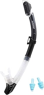 Supertrip Dry Snorkel Adult, Scuba Diving with Splash Guard and Top Valve, Freediving Snorkeling Swimming Snorkel for Adults Youth