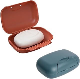 2 Pcs Soap Box Soap Container Creative Tiny Soap Dish Portable Waterproof Soap Dish with Closed Latch Soap Holder Mini Soap Box for Camp, Outdoor, Travel, Gym, Bathroom, Hiking, School