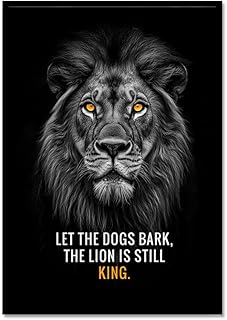 Motivational Phrases Poster Print Inspiring Words Wall Art Canvas Painting Tiger Lion Leopard Eagle Office Decor Home Decoration (SKU12,16 x24inch=(40 x60 cm),Black Metal Frame)