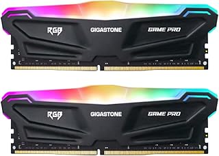 【DDR4 RAM】 جيجاستون RGB جيم برو RAM 16GB (2x8GB) DDR4 16GB DDR4-3200MHz PC4-25600 CL16 1.35V 288 دبوس غير مخزن مؤقت، غير ECC UDIMM (سطح المكتب فقط)