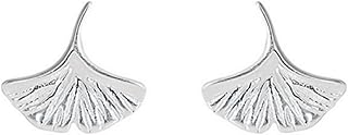 Fine Silver 999 Ginkgo Leaf Stud Earrings