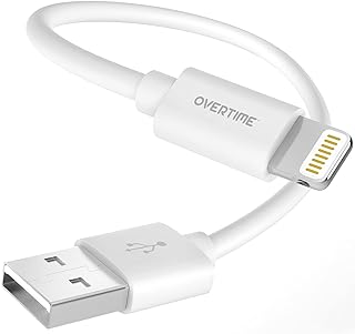 كيبل شاحن ايفون بطول 1 قدم USB الى لايتنينج معتمد من اوفرتايم ابل سلك لايفون 13/12/11/برو/ماكس/ميني/SE/XR/XS/X/8/7/بلس/6/6S ايباد/ايباد اير 2/ميني