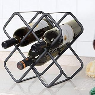 CKJXCVB Wine bottle holder Modern Wine Rack Creative Wine Shelf, Home Living Room Wine Cabinet Display Rack Simple(Black Metal).