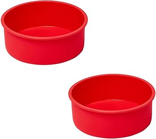 chongning 2 PCS Silicone Cake Moulds, Cake Tins, Round Cake Baking Pan, Nonstick Silicone Baking Moulds for Cake, Baking Tray for Muffins Puddings Bread (6 inch)