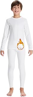 Youth Boys Thermal Underwear set for Kids Fleece Lined Base Layer Stretch Long Johns for kids Winter Cold Gear