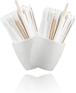 Individually Wrapped 14cm Wooden Stirrers - Eco-Friendly, Safe & Hygienic Coffee, Tea & Hot Chocolate Stir Sticks - for Cafes, Offices & Home - for Crafting - 100 Count